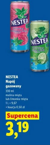 Nestea napój gazowany malina-mięta lub limonka-mięta