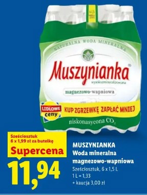 MUSZYNIANKA Woda mineralna magnezowo-wapniowa