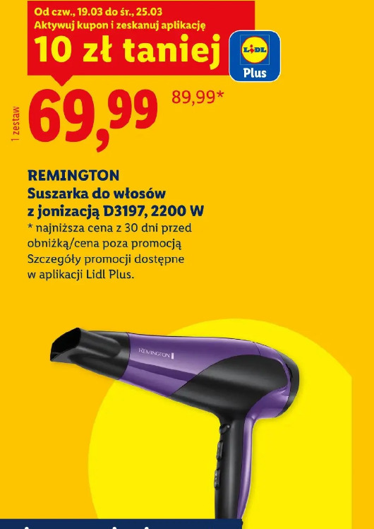 Remington Suszarka do włosów z jonizacją D3197, 2200 W