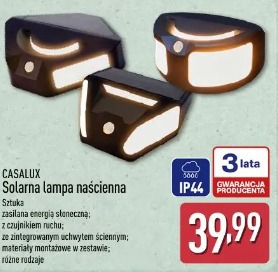 Casalux Solarna lampa naścienna