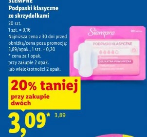 Siempre Podpaski klasyczne ze skrzydełkami