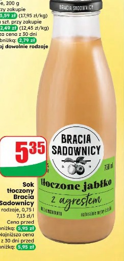 Sok tłoczony Bracia Sadownicy jabłko z agrestem