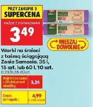 Worki na śmieci z taśmą ściągającą Zosia Samosia, 35 l, 15 szt. lub 60 l, 10 szt.