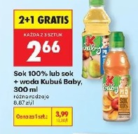 Sok 100% lub sok + woda Kubuś Baby