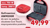 Gofrownica AWM200R do serca na patyku, obudowa Cool Touch, nieprzywierająca powłoka