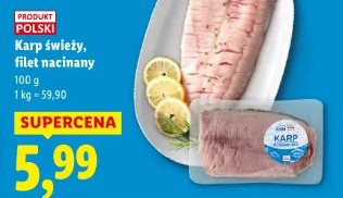 Karp świeży, filet nacinany