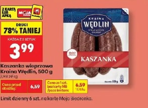 Kaszanka wieprzowa Kraina Wędlin, 500g