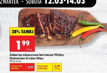 Żeberka wieprzowe barbecue Wolno Gotowane Kraina Mięs