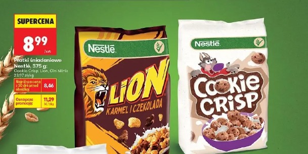 Płatki śniadaniowe Nestlé Cookie Crisp, Lion, Cini Minis