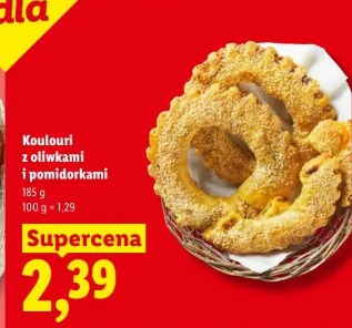 Koulouri z oliwkami i pomidorkami