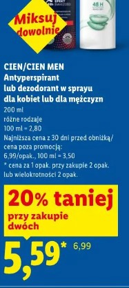 Cien/Cien Men Antyperspirant lub dezodorant w sprayu dla kobiet lub dla mężczyzn