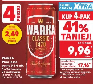 Warka Classic 1478 Piwo jasne pełne
