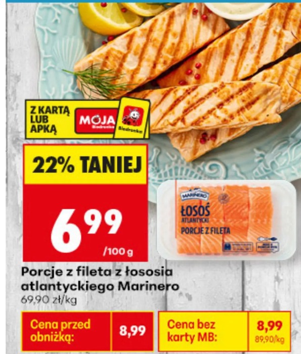 Porcje z fileta z łososia atlantyckiego Marinero