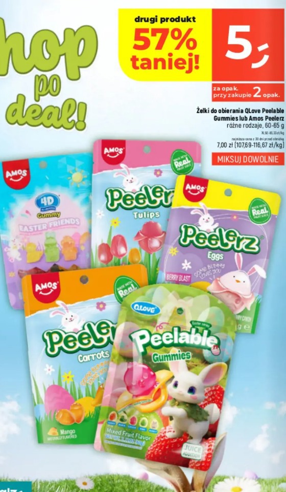 Żelki do obierania QLove Peelable Gummies lub Amos Peelerz różne rodzaje
