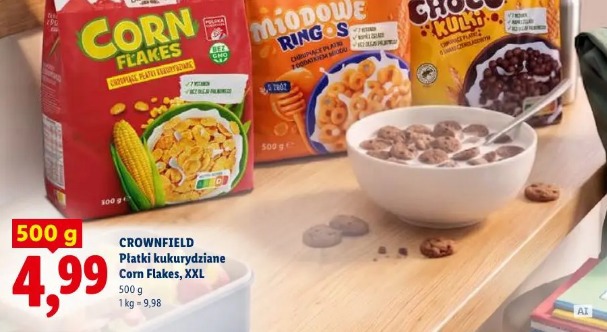 Crownfield Płatki kukurydziane Corn Flakes, XXL