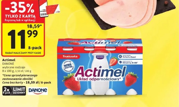 Actimel Danone wybrane rodzaje