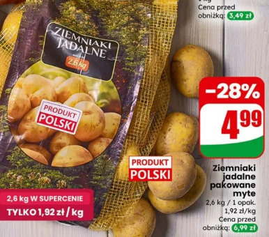 Ziemniaki jadalne pakowane myte