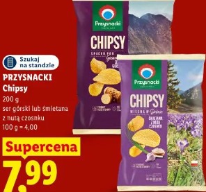 Przysnacki Chipsy ser górski lub śmietana z nutą czosnku