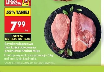 Szynka wieprzowa bez kości pakowana próżniowo Kraina Mięs