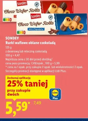 Sondey Rurki waflowe oblane czekoladą