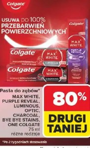 Pasta do zębów Max White, Purple Reveal, Luminous, Optic, Charcoal, Bye Bye Stains, One Colgate