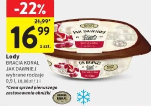 Lody BRACIA KORAL JAK DAWNIEJ wybrane rodzaje