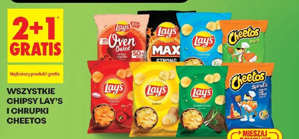 Wszystkie chipsy Lay's i chrupki Cheetos