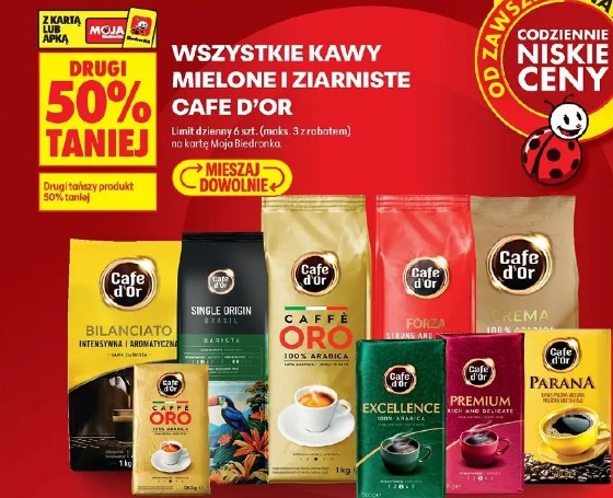 Wszystkie kawy mielone i ziarniste Cafe D'or