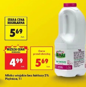 Mleko wiejskie bez laktozy 2% Piątnica