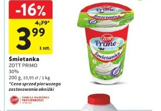 Śmietanka Zott Primo 30%