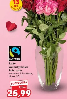 Róże walentynkowe Fairtrade