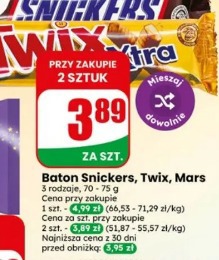 Baton Snickers, Twix, Mars