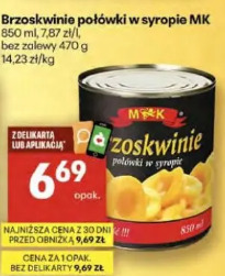 Brzoskwinie połówki w syropie MK
