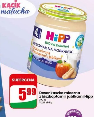 Hipp Deser kaszka mleczna z biszkoptami i jabłkami