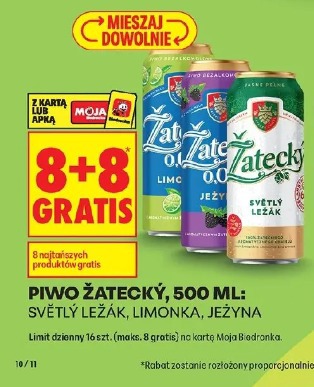 Žatecký piwo, svĕtlý ležák, limonka, jeżyna
