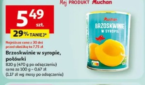 Brzoskwinie w syropie połówki Auchan