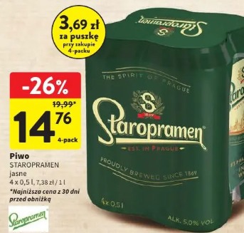 Piwo Staropramen jasne