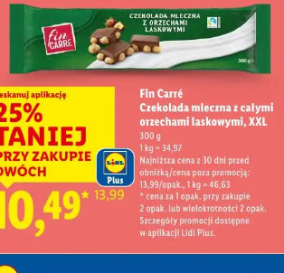 Fin Carré Czekolada mleczna z całymi orzechami laskowymi, XXL