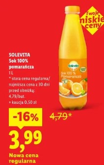SOLEVITA Sok 100% pomarańcza