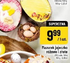 Mazurek jajeczko różowe i złote