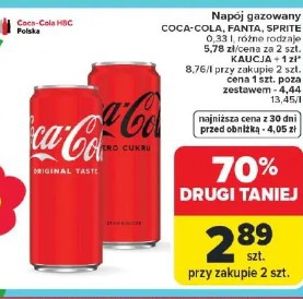 Napój gazowany COCA-COLA, FANTA, SPRITE