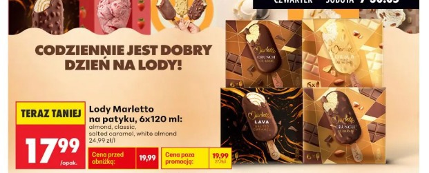 Lody Marletto na patyku, 6x120 ml