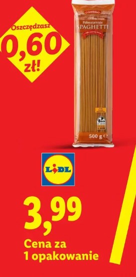 Makaron spaghetti pełnoziarnisty Combino