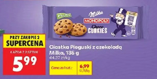 Ciastka pieguski z czekoladą Milka