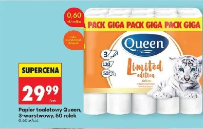 Papier toaletowy Queen, 3-warstwowy, 50 rolek
