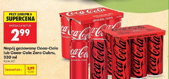 Coca-Cola napój gazowany lub Coca-Cola Zero Cukru