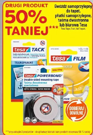 Gwoźdź samoprzylepny do tapet, płatki samoprzylepne, taśma dwustronna lub biurowa Tesa