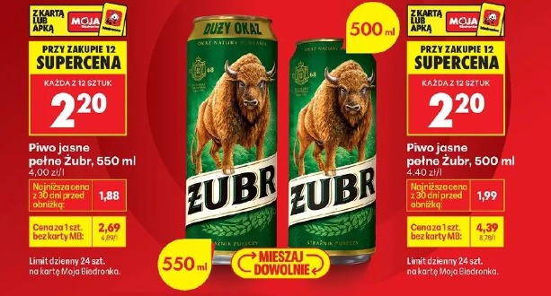 Piwo jasne pełne Żubr