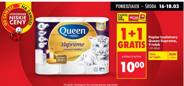 Papier toaletowy Queen Supreme, 9 rolek