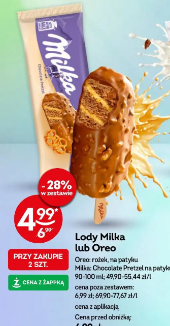 Lody Milka lub Oreo